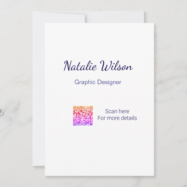 Convite nome do designer gráfico verificar código QR detal (Frente)