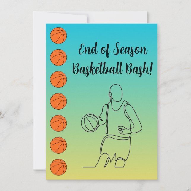 Convite Nome do Local do Evento Esporte Tema Basquetebol (Frente)