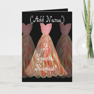 Convite NOME FEITO SOB ENCOMENDA - vestido ALARANJADO da