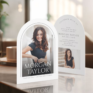 Convite Nome Mínimo Gracioso Arquitetura Foto Graduação