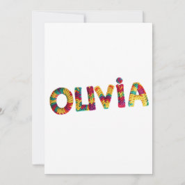 Convite Nome Olivia no Padrão Crochet Vibrante