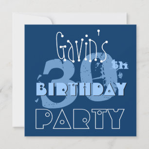 Convite Nome Personalizado aniversário de 30 anos moderno