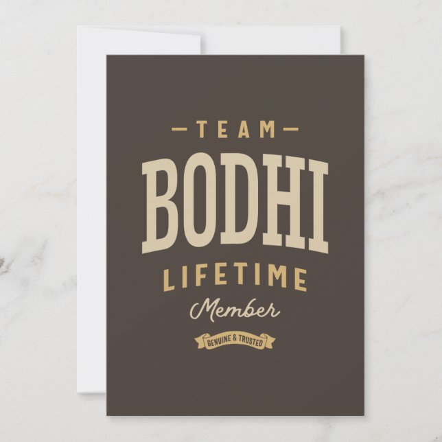 Convite Nome Personalizado do Membro da Vida do Team Bodhi (Frente)