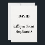 Convite Nome Personalizado do Ringbearer Script Simples Ca<br><div class="desc">Design simples,  mínimo e elegante por perguntar "Você será nosso portador de anéis" com modelos de texto de mensagem personalizadas e nome personalizado para você personalizar!</div>