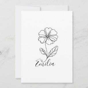 Convite Nome personalizado Flor de Nascimento da Primavera