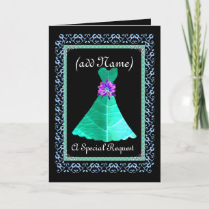 Convite NOME PERSONALIZADO Madrinha de casamento TEAL GREE