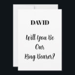 Convite Nome Personalizado Mínimo Simples de Casamento do<br><div class="desc">Design simples,  mínimo e elegante por perguntar "Você será nosso portador de anéis" com modelos de texto de mensagem personalizadas e nome personalizado para você personalizar!</div>