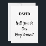 Convite Nome Personalizado Mínimo Simples de Casamento do<br><div class="desc">Design simples,  mínimo e elegante por perguntar "Você será nosso portador de anéis" com modelos de texto de mensagem personalizadas e nome personalizado para você personalizar!</div>