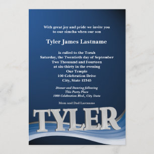 Convite Nome Personalizado Tyler Bar Mitzvah