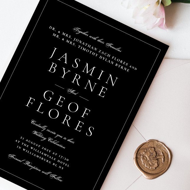 Convite Nomes Clássicos | Casamento classificado como Prem (Criador carregado)