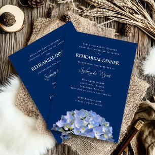 Convite Nomes de Anfitrião de Janto de Ensaio de Hydrangea