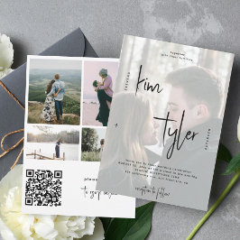 Convite Nomes de casamento de sobreposição de foto moderna
