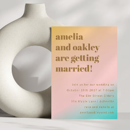 Convite Nomes de Casamento Modernos e Negrito com Gradient
