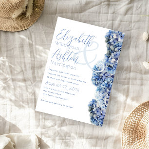 Convite Nomes de Cheio de Casamento de Felicidade Azul do 