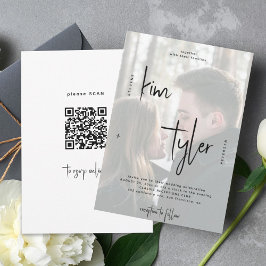 Convite Nomes de script de QR CODE modernos para foto de c