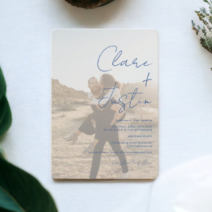 Convite Nomes de script modernos fotos Código Qr casamento