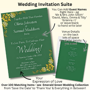 Convite Nomes dos Convidados, Casamento Verde Esmeralda e
