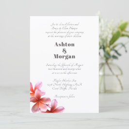 Convite Nomes dos Pais Frangipani Rosa Casamento