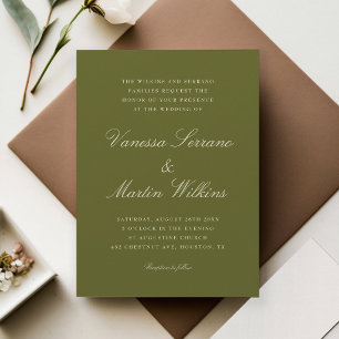 Convite Nomes em Letra de Forma Oliva Clássica Casamento