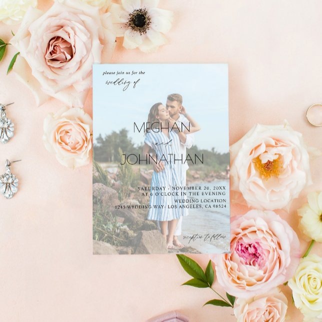 Convite Nomes Foto Moderna 6 Casamento Vertical (Criador carregado)