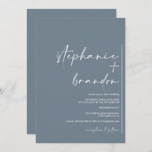Convite Nomes minimalistas modernos caligrafia casamento a