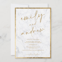Convite Nomes modernos caligrafia casamento em ouro