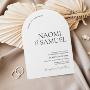 Convite Nomes Modernos e Destacados Arco Preto e Branco Ca