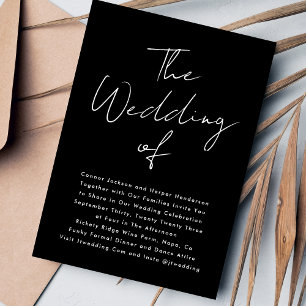 Convite Nomes Personalizados Branco Moderno E Preto O Casa