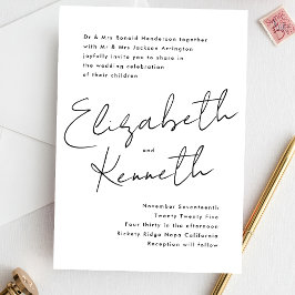 Convite Nomes Personalizados Modernos Simples Casamento Br