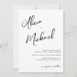 Convite Nomes simples de casal script QR CODE casamento