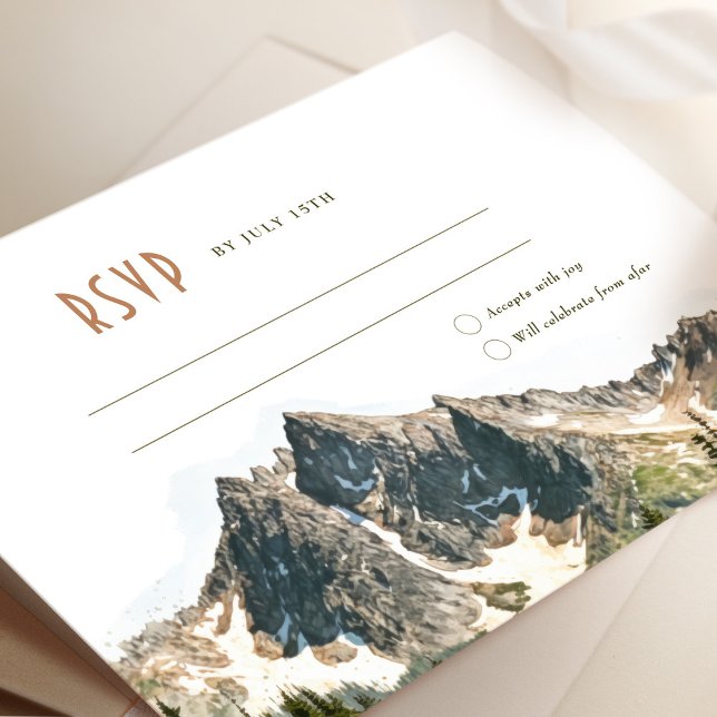 Convite North Cascades RSVP Wedding Insert Destination (Criador carregado)