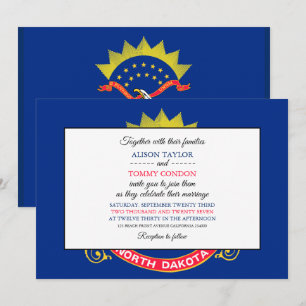 Convite North Dakotan Flag, Flag of North Dakota Wedding