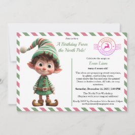 Convite North Pole Birthday Magic | Enchanted Elf