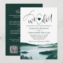 Convite Nós Aceitamos! Código QR de Casamento no Lago da M