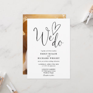 Convite Nós Adoramos Foto De Coração Casamento Preto E Bra