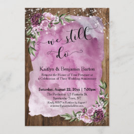 Convite Nós Ainda Fazemos, Aquarela de Flores em Madeira A