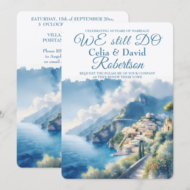 Convite Nós ainda Fazemos Renovação de Voto Amalfi Positan (Frente/Verso)