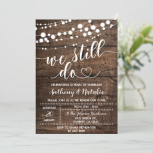 Convite Nós Ainda Fazemos Vow Renewart Rustic