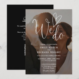 Convite Nós Amamos o Código QR do Script Elegante da Foto