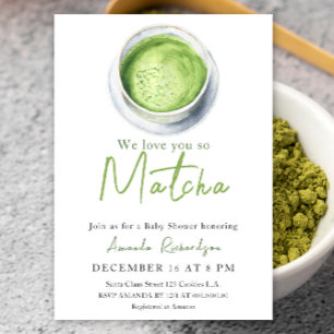 Convite Nós amamos você tanto Chá de Bebê Matcha