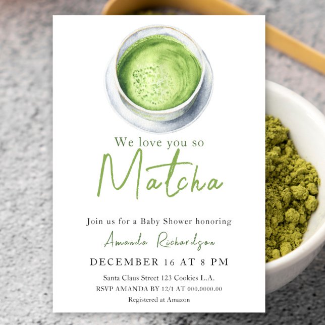 Convite Nós amamos você tanto Chá de Bebê Matcha (Criador carregado)