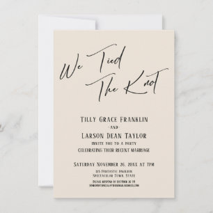 Convite Nós Amarramos o Laço Tipografia Simples e Elegante