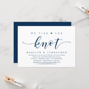 Convite Nós Amarrámos o Nó, Jantar de Festa de Elopement d