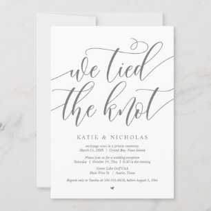 Convite Nós amarramos o nó, Partido Elopement de Casamento