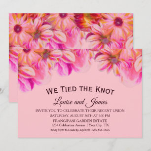 Convite Nós Amarrámos o Nó Recepção de Casamento Floral Ro