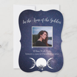 Convite Nos Braços da Deusa Pagan Funeral Card