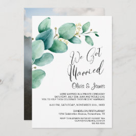 Convite Nos Casamos Com A Recepção Eucalyptus