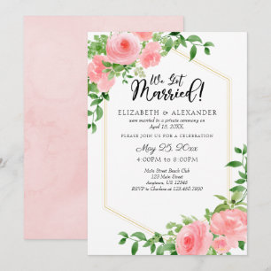 Convite Nos Casamos Com Elopemento De Casamento De Cor Ros
