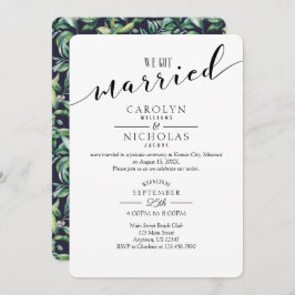 Convite Nos Casamos com Festa de casamento Verde Simples