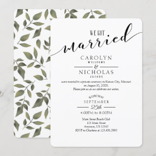 Convite Nos Casamos com Festa de casamento Verde Simples
